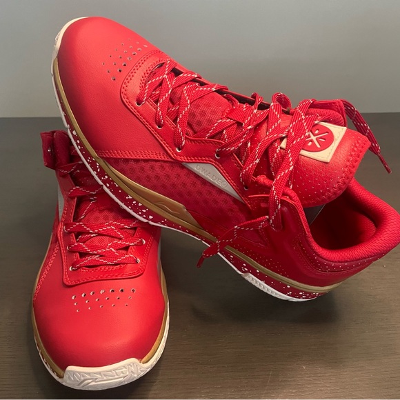 Men's Vintage Li-Ning Dwyane Wade 1990 Red Gold Basketball Shoes US Size 12 - Picture 6 of 10